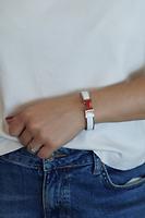 Bracelet Hermès Clic H laqué édition limitée rouge et blanc - Photo 2