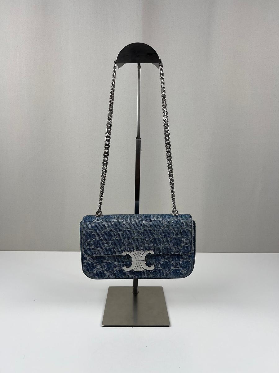 Sac porté épaule Céline Claude triomphe en jean bleu