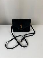 Sac bandoulière Saint Laurent Loulou Toy en velours noir - Photo 3