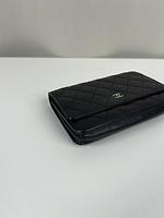 Sac bandoulière Chanel WOC cuir noir bijouterie argentée - Photo 10