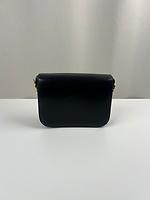 Sac Céline triomphe calèche en cuir noir vintage - Photo 4