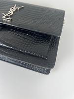 Sac Saint Laurent Sunset Medium Noir cuir embossé - Photo 9