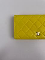 Portefeuille long Chanel cuir jaune - Photo 8