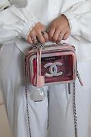 Sac bandoulière Vanity Chanel PVC et cuir rose - Photo 3