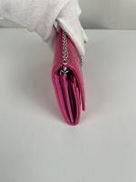 WOC petite chaine Dior en cuir verni rose - Photo 10