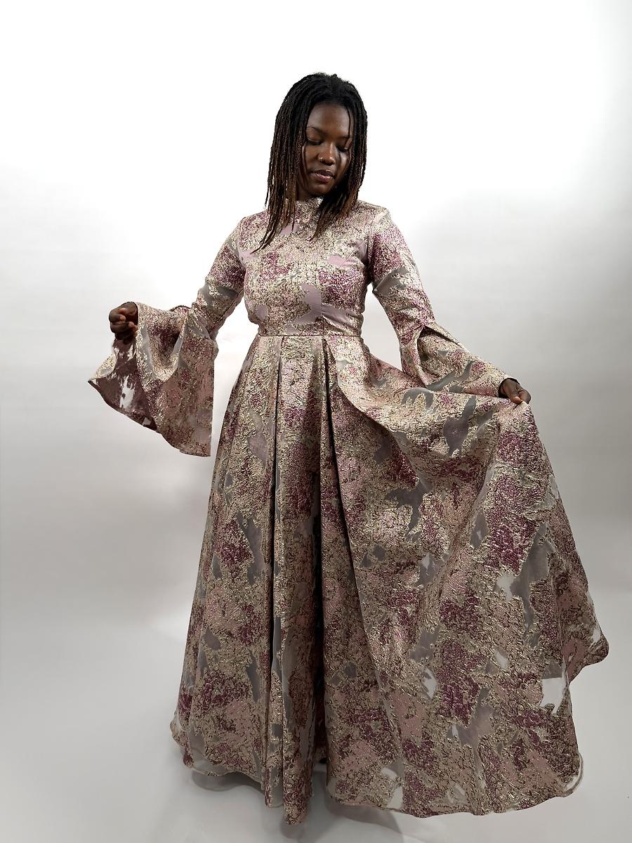 Robe brocard champagne