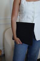 Pochette document Bottega Veneta en cuir intrecciato bleu marine - Photo 2