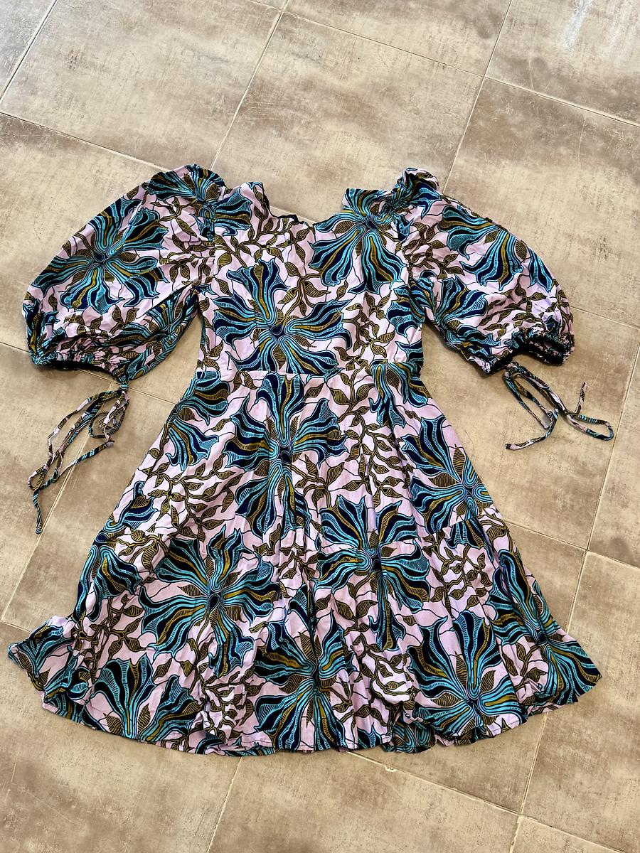 Robe en wax - manches ballons