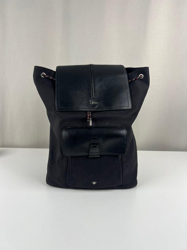 Sac à dos Dior en cuir noir et nylon
