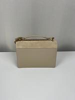 Sac bandoulière Saint Laurent Sunset medium en daim et cuir beige - Photo 6