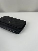 Sac bandoulière Chanel WOC cuir noir bijouterie argentée - Photo 9