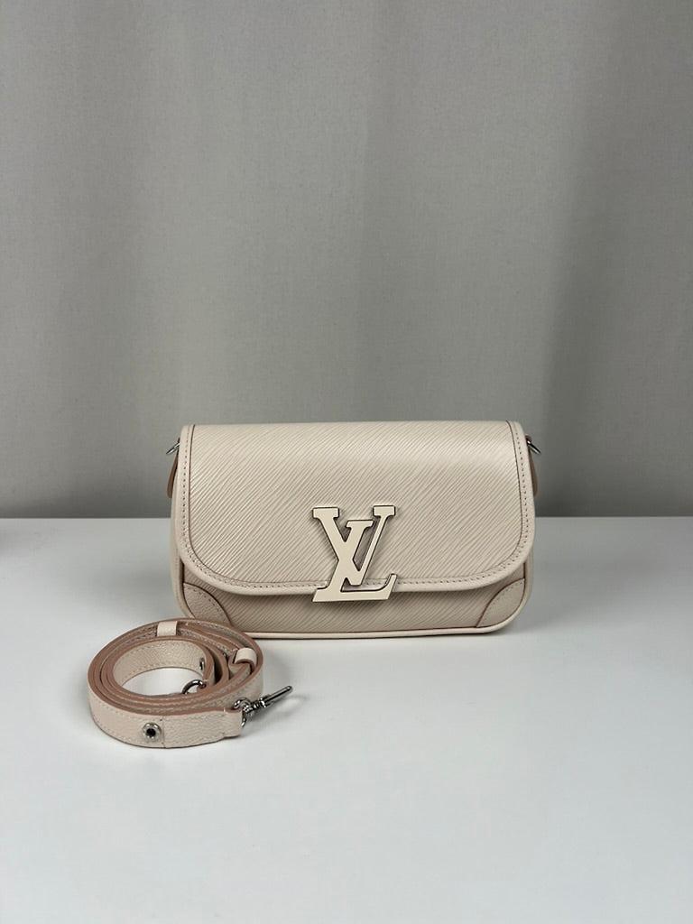 Sac bandoulière Louis Vuitton Bucci cuir épi blanc crème quartz