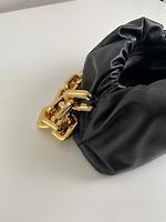 Sac porté épaule Bottega Veneta chaîne cuir noir - Photo 9