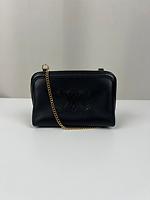 Sac bandoulière pochette Céline chaîne Triomphe cuir noir - Photo 1