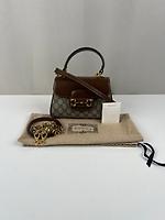 Sac Gucci Horsebit en toile GG et cuir avec anse supérieure - Photo 6