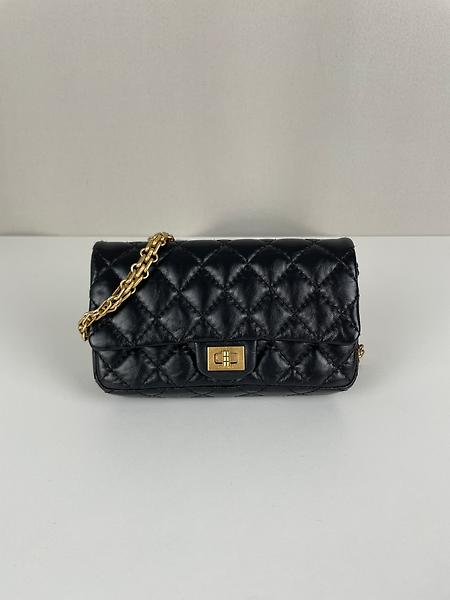 (RARE) Sac ceinture Chanel 2.55 mini en cuir noir
