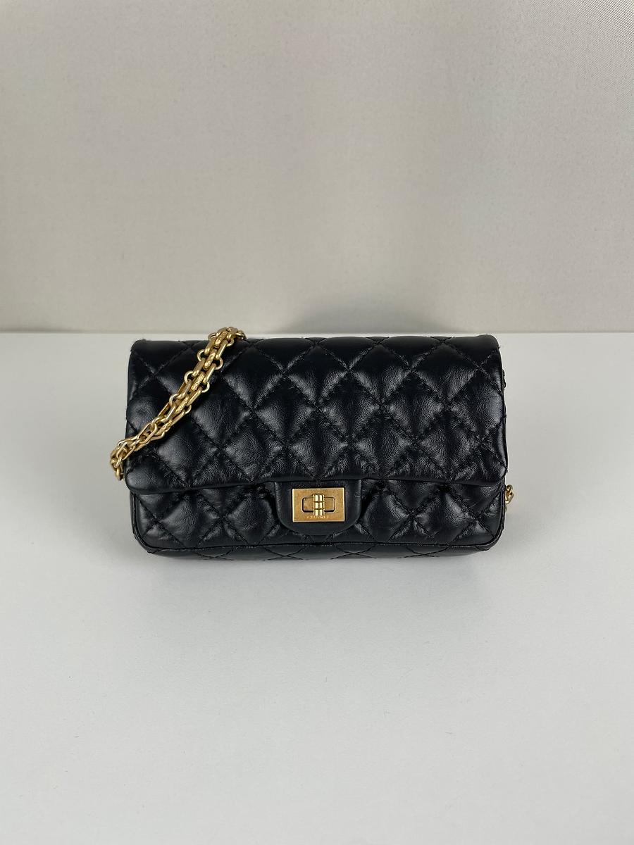 (RARE) Sac ceinture Chanel 2.55 mini en cuir noir