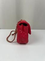 Sac bandoulière Chanel Mini Timeless en cuir rose - Photo 6