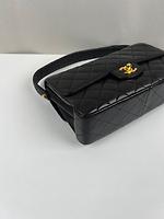 *RARE* Sac Chanel double rabats en cuir noir - Photo 7