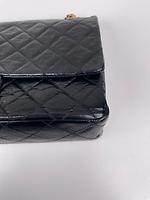 Sac Chanel 2.55 Jumbo en cuir noir bijouterie doré - Photo 9