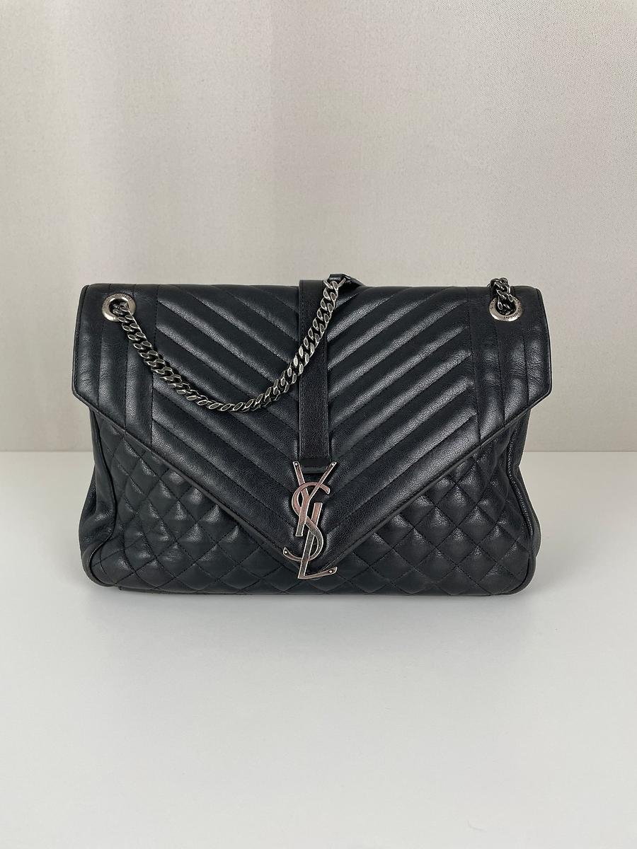 Saint Laurent Collège Grand modèle en cuir noir