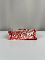 Mini sac Dior Book Tote en tissu rose orange motif Toile de Jouy - Photo 9