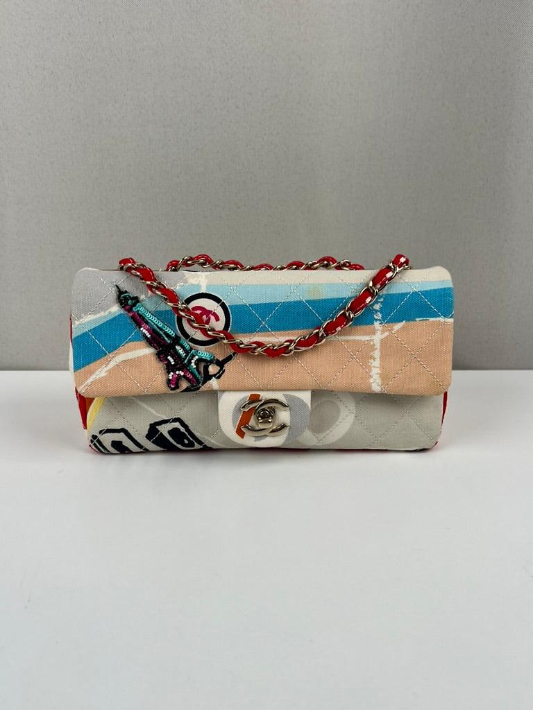 Sac bandoulière Chanel Timeless Édition Limitée tissu Tour Eiffel