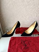 Escarpins Louboutin Miss Z - 10 cm - Noir - Veau velours. - Photo 3