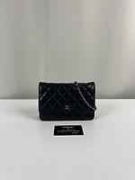 Sac bandoulière Chanel WOC cuir noir bijouterie argentée - Photo 3