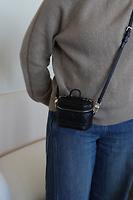 Sac bandoulière Dior mini vanity cuir noir - Photo 2
