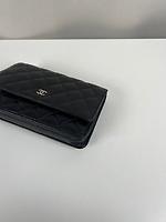 Sac bandoulière Chanel WOC cuir noir bijouterie argentée - Photo 8