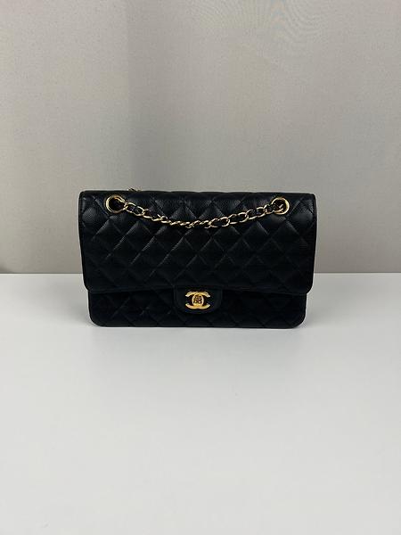 Sac bandoulière Chanel Timeless Medium cuir grainé noir