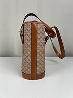 Sac seau Céline en toile macadam beige - Photo 6