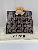 Fendi cabas FF Runaway grand brun et noir - Photo 2