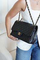Chanel timeless Jumbo cuir grainé caviar noir - Photo 3
