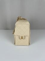 Chanel 25 small cuir caviar grainé beige - Photo 7