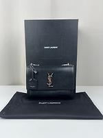 Sac bandoulière Saint Laurent Sunset en cuir noir - Photo 4